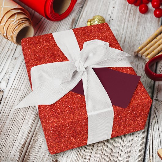赤いグリッタースパークルテクスチャ ラッピングペーパー