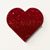 赤いグリッターテクスチャデザインスパイラルノートブック ノートブック (裏面)