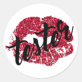 赤いグリッターテスタラベル ラウンドシール