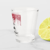 赤いグリッタードリップスネーム誕生日パーティー ショットグラス (右)