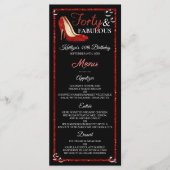 赤いグリッターハイヒール |フォーティ&ファブラス誕生日 メニュー (正面)