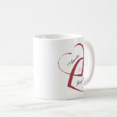 赤いグリッターハートが永遠に コーヒーマグカップ (正面右)