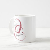 赤いグリッターハートが永遠に コーヒーマグカップ (正面左)