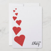 赤いグリッターハートサンキューカード サンキューカード (裏面)