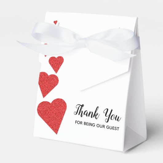 赤いグリッターハート優先ボックス フェイバーボックス (正面サイド)