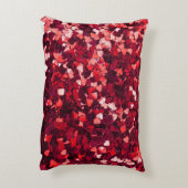 赤いグリッターハート：ミニマリストテクスチャ アクセントクッション (裏面(縦))