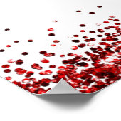 赤いグリッター名ウェルカムメリークリスマスホワイト ポスター (角)