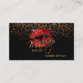 赤いグリッター唇アポイントメント集計表 予約カード (正面)