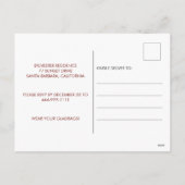 赤いグリッター応援の新年パーティー招待状 シーズンポストカード (裏面)