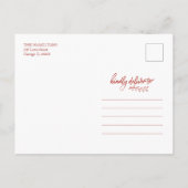 赤いグリッター手書きメリー写真と明るい ポストカード (裏面)