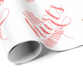 赤いグリッター文字愛が時々パターンを傷つける ラッピングペーパー (ロールコーナー)