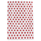 赤いグリッター星 ミディアムペーパーバッグ (正面)