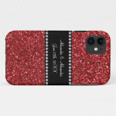 赤いグリッター結婚式の引き出物 Case-Mate iPhoneケース (裏面(横))