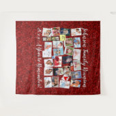 赤いグリッター クラスの再会または家族の再会の写真コラージュ タペストリー (正面(横))