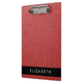 赤いグリッター、グリッターの背景、名前 クリップボード (左)