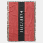 赤いグリッター、グリッターの背景、名前 スローブランケット (正面縦)