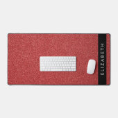 赤いグリッター、グリッターの背景、名前 デスクマット (キーボード&マウス)