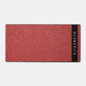 赤いグリッター、グリッターの背景、名前 デスクマット (正面)