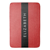 赤いグリッター、グリッターの背景、名前 バスマット (正面縦)