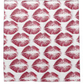 赤いグリッター シャワーカーテン (正面)