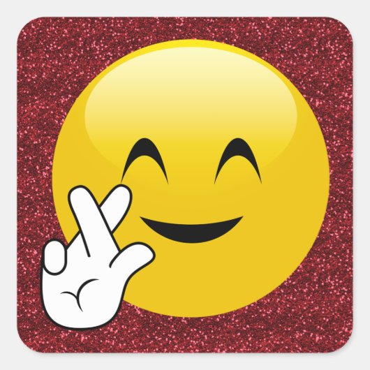 赤いグリッター スクエアシール (正面)