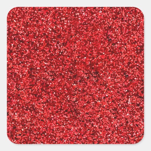 赤いグリッター スクエアシール (正面)