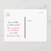 赤いグリッター ハート ブラック ホワイト ストライプ ポストカード (裏面)