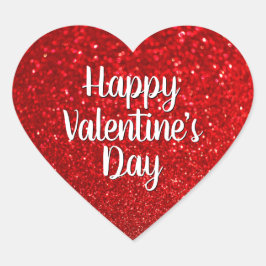 赤いグリッター ボケ ハッピー バレンタインズ デー ハートシール