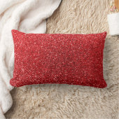 赤いグリッター ランバークッション (ブランケット)