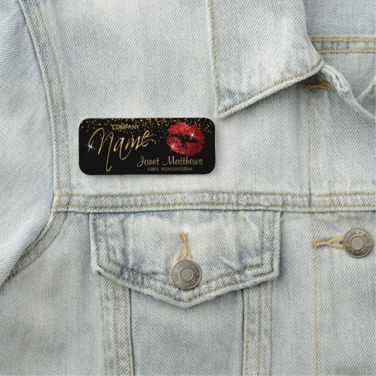 赤いグリッター 名札 (インサイチュ)