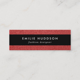 赤いグリッター、輝き、グリッターの背景 スキニー名刺