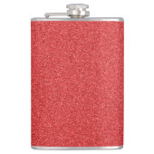 赤いグリッター、輝き、グリッターの背景 フラスク (正面)