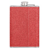 赤いグリッター、輝き、グリッターの背景 フラスク (裏面)