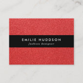 赤いグリッター、輝き、グリッターの背景 名刺 (正面)