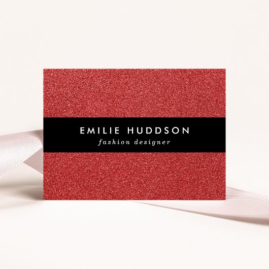 赤いグリッター、輝き、グリッターの背景 名刺