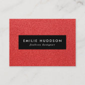 赤いグリッター、輝き、グリッターの背景 名刺 (正面)