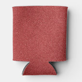 赤いグリッター、輝き、グリッターの背景 缶クーラー (正面)