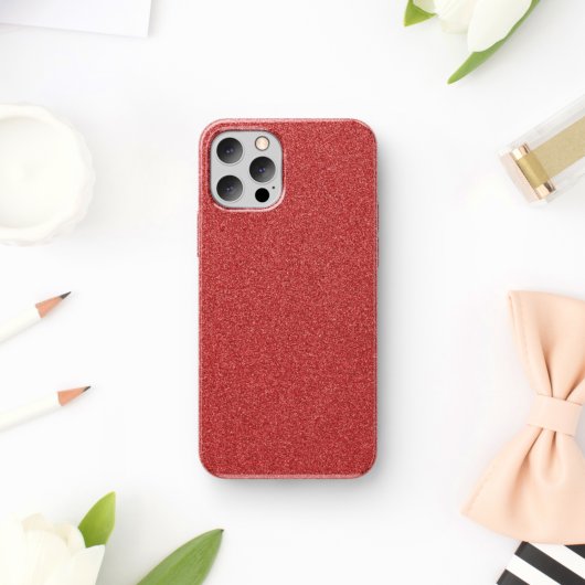 赤いグリッター、輝き、グリッターの背景 Case-Mate iPhoneケース
