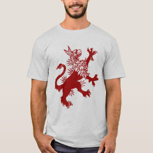 赤いグリフィン-中世Gryphon Tシャツ