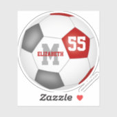 赤いグレーのチームカラーの男の子サッカー シール (シート)