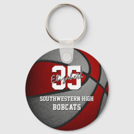 赤いグレーのバスケットチームカラー キーホルダー