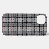 赤いグレーのピクセルプレイドストライプ Case-Mate iPhoneケース (裏面 (横))