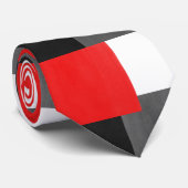 赤いグレーの白黒のジオメトリックカラーブロック ネクタイ (ロール)