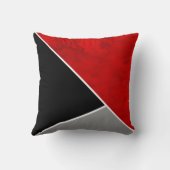 赤いグレーの黒い色のブロック クッション (裏面)