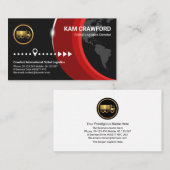 赤いグローバルレイヤーシルバーホライズンインポートのエクスポート 名刺 (正面/裏面)