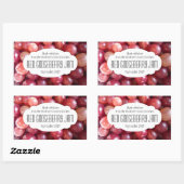 赤いグースベリーのジャムまたは保存ラベルシール 長方形シール (シート)