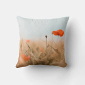 赤いケシおよび金ゴールドのオオムギ クッション (裏面)