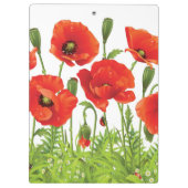 赤いケシが付いている横のボーダー クリップボード (裏面)