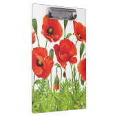 赤いケシが付いている横のボーダー クリップボード (右)