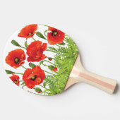 赤いケシが付いている横のボーダー 卓球ラケット (横)